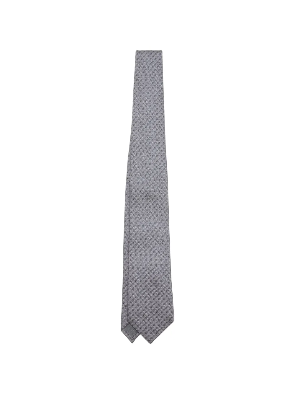 Brunello Cucinelli geometric-pattern silk tie - Grigio