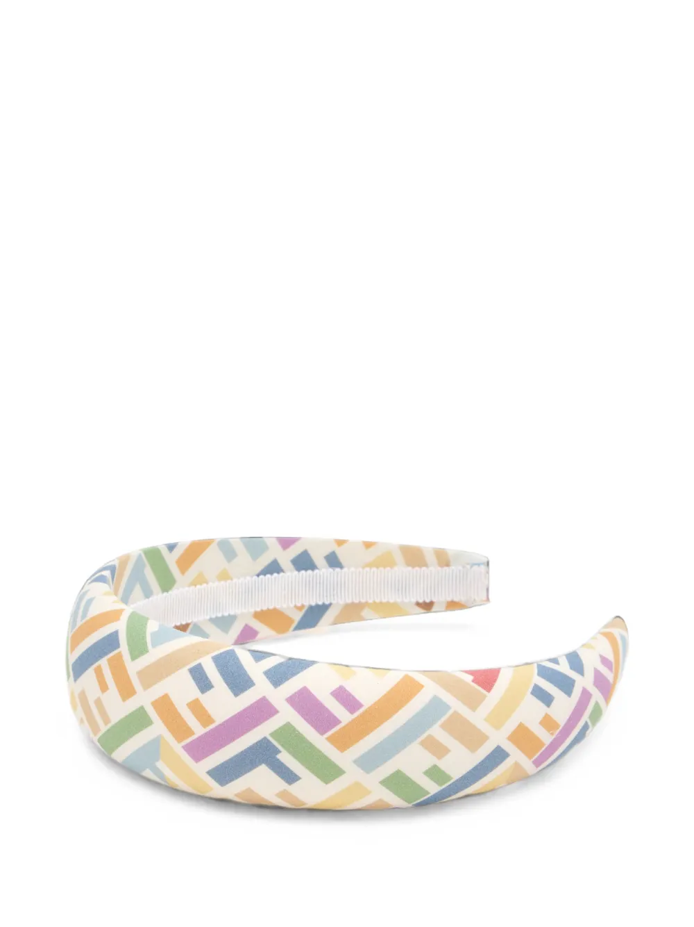 Fendi Kids Gewatteerde haarband met geometrische print Wit