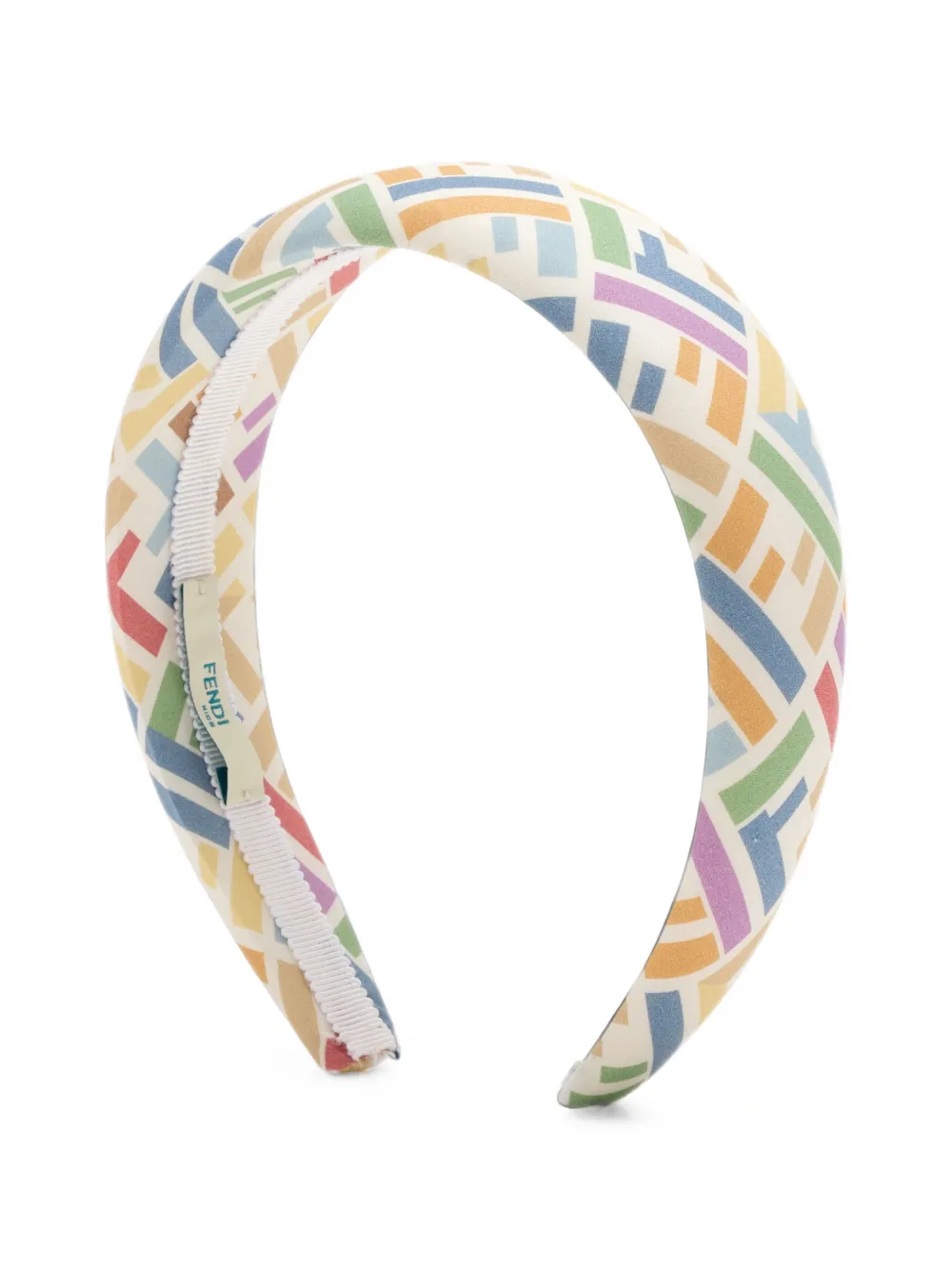 Fendi Kids geometric-print padded head band - Bianco