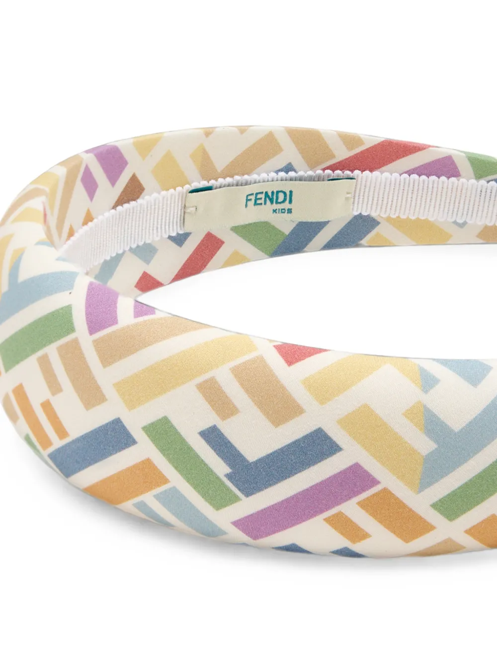 Fendi Kids Gewatteerde haarband met geometrische print Wit
