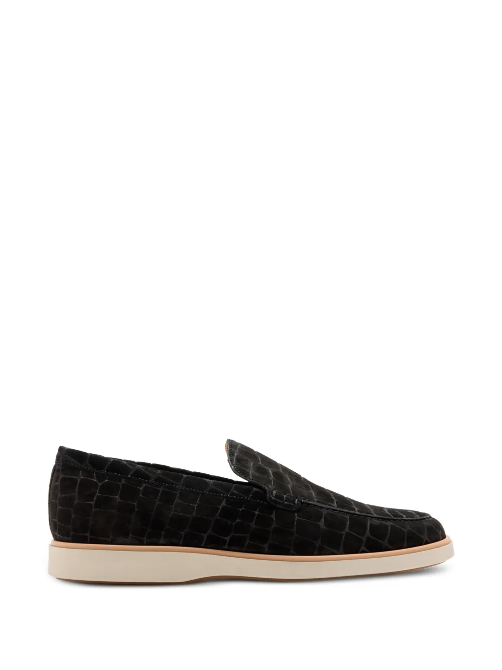 Magnanni crocodile-effect suede loafers - Nero