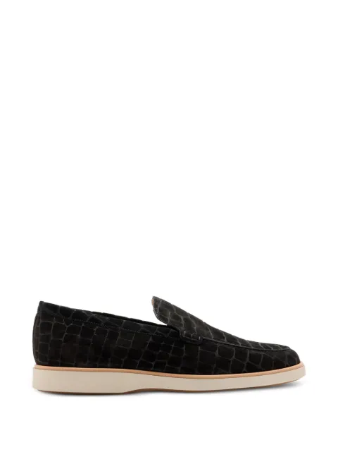 Magnanni crocodile-effect suede loafers