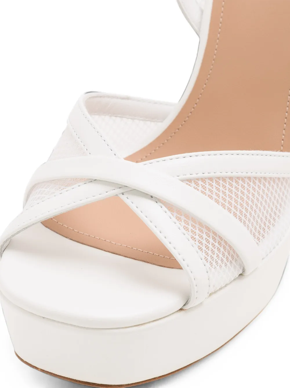 Malone Souliers Sylvie mesh platform sandals Wit