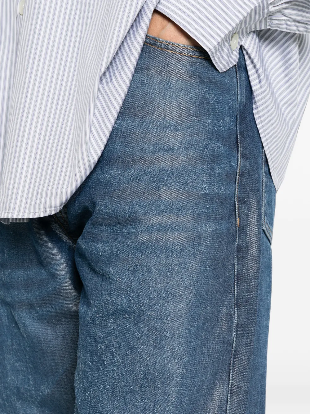 OUR LEGACY Third Cut straight jeans met vervaagd effect Blauw