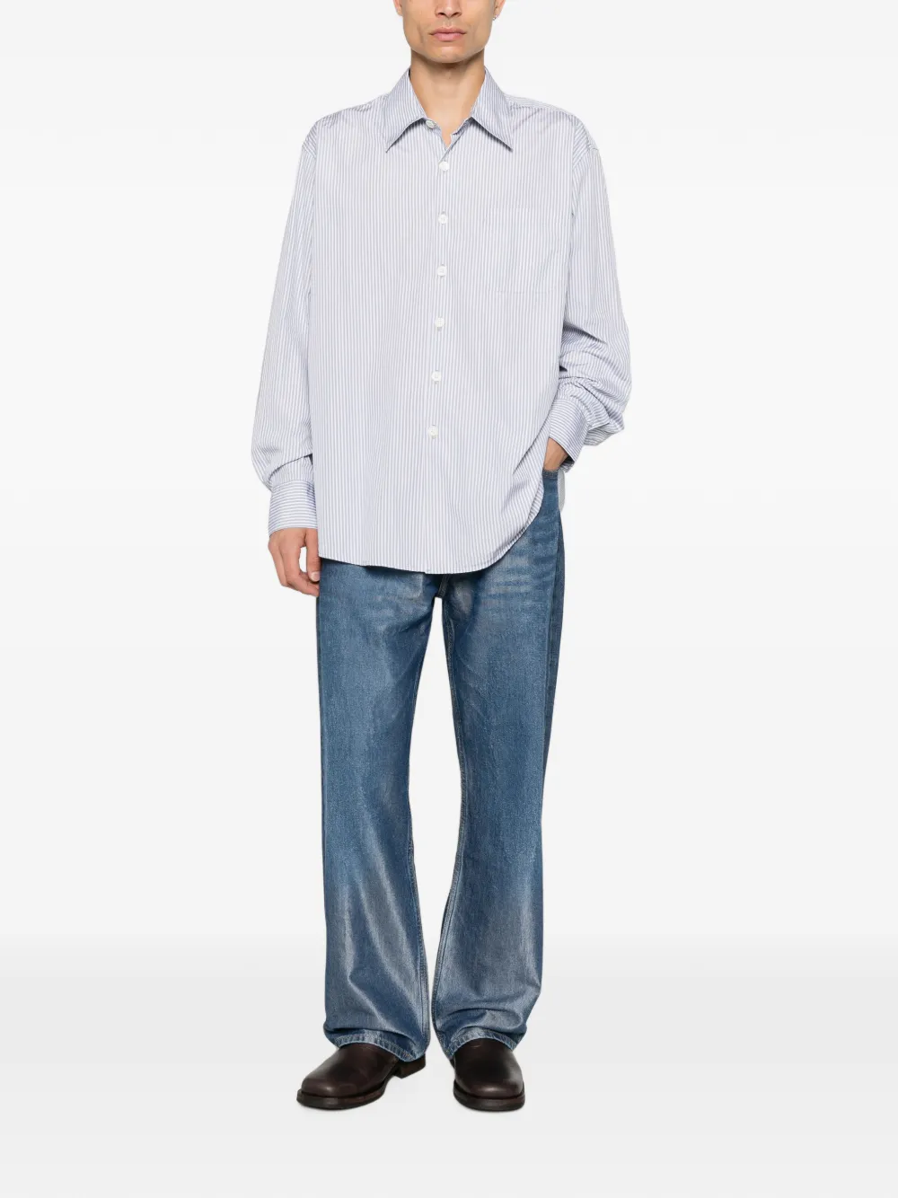 OUR LEGACY Third Cut straight jeans met vervaagd effect Blauw