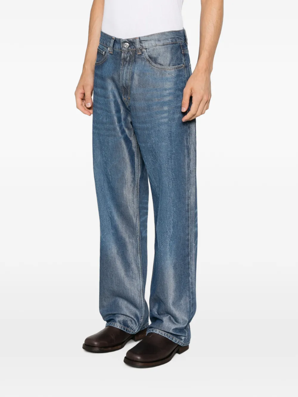 OUR LEGACY Third Cut straight jeans met vervaagd effect Blauw