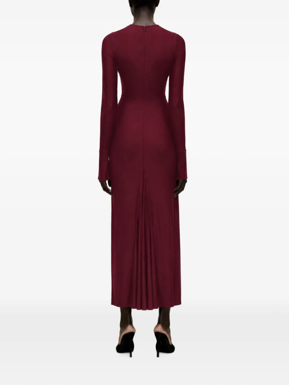Victoria Beckham Frances gesmockte midi-jurk Rood