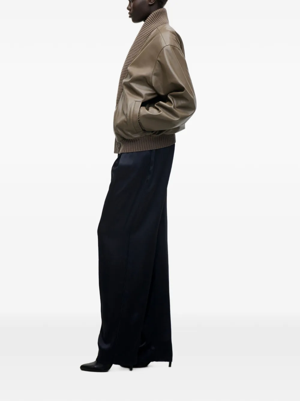 Victoria Beckham Zana leren jack Bruin