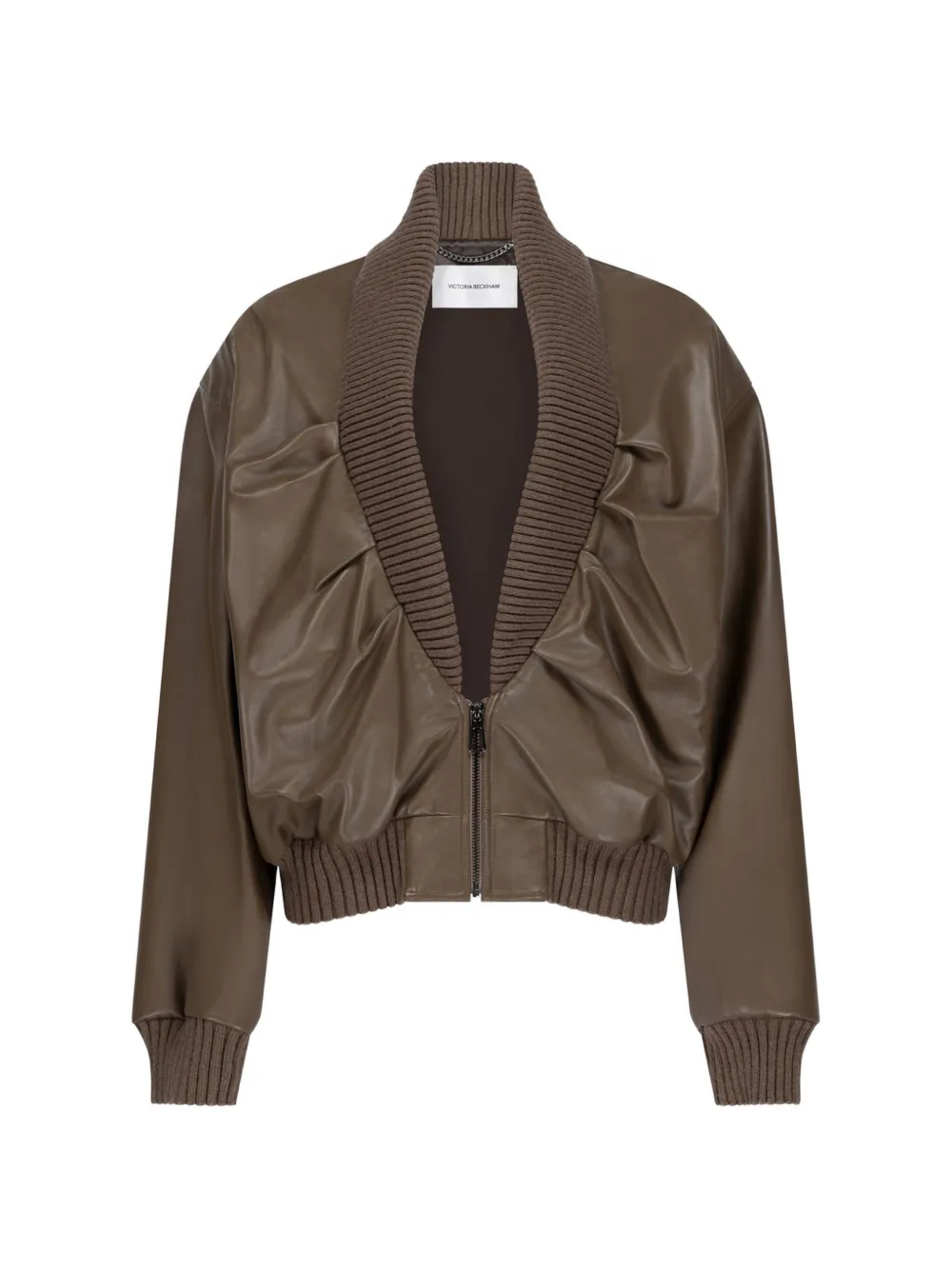 Victoria Beckham Zana leather jacket - Marrone