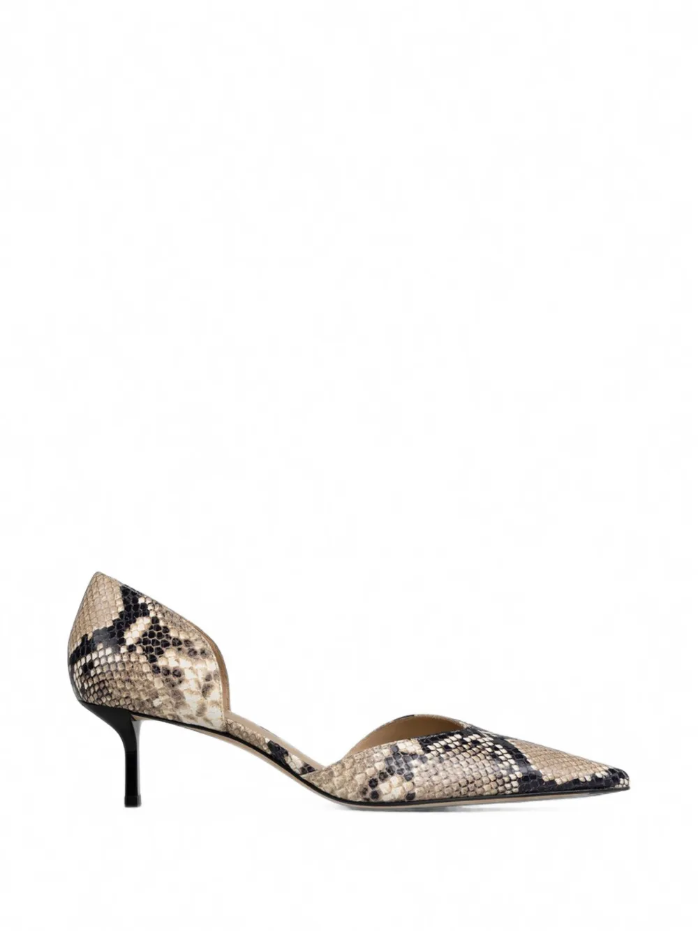 Victoria Beckham Angle D'Orsay snake-print pumps Beige