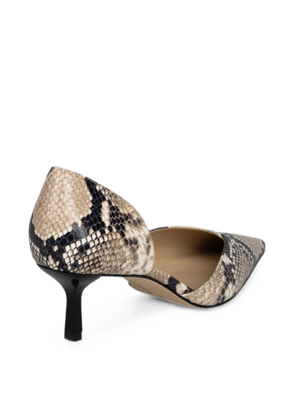 Victoria Beckham Angle D'Orsay snake-print pumps Beige