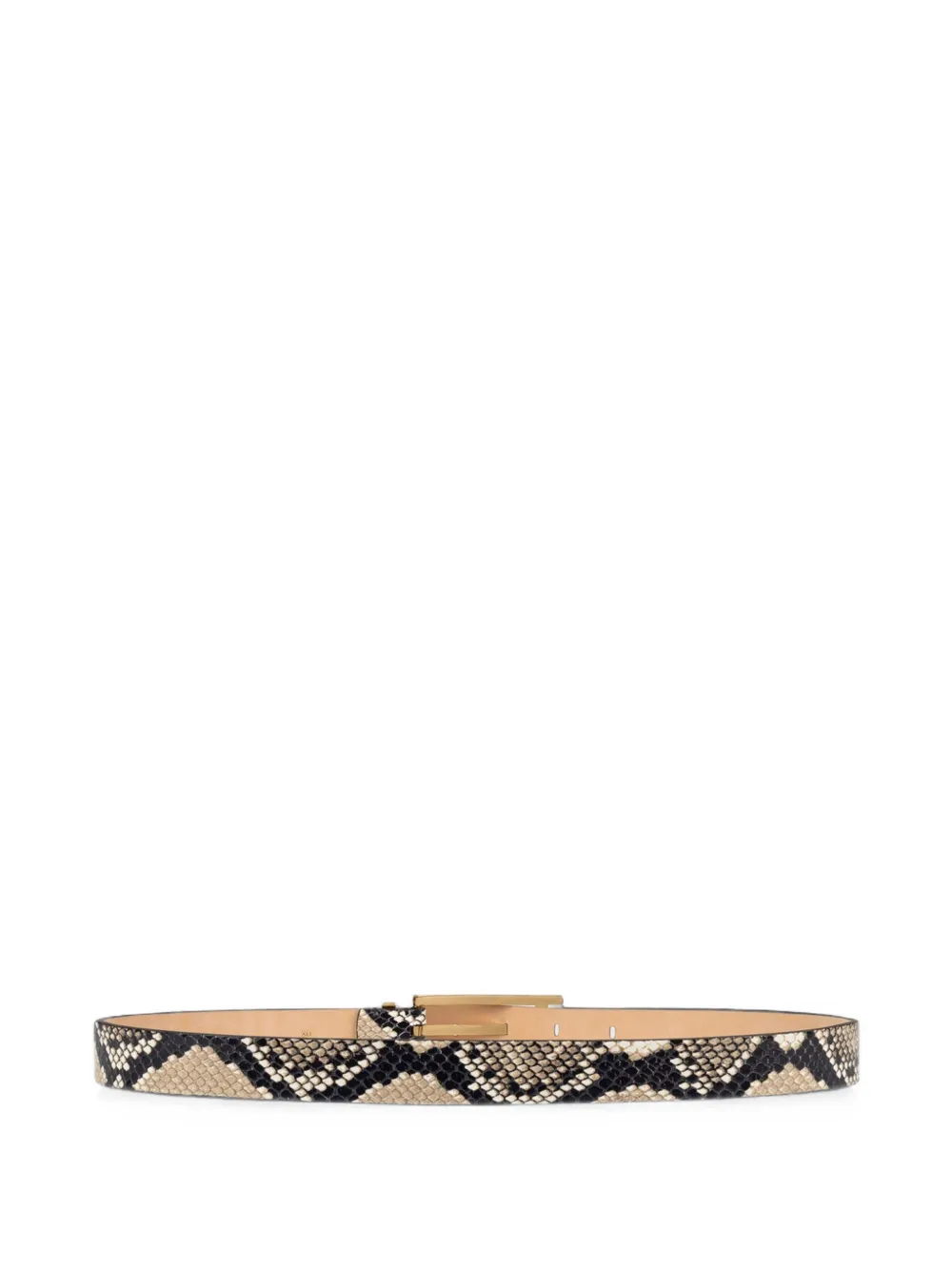 Victoria Beckham Dorian leren riem met slangen-print Beige