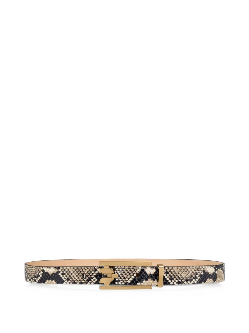 Victoria Beckham Dorian snake-print leather belt - Toni neutri