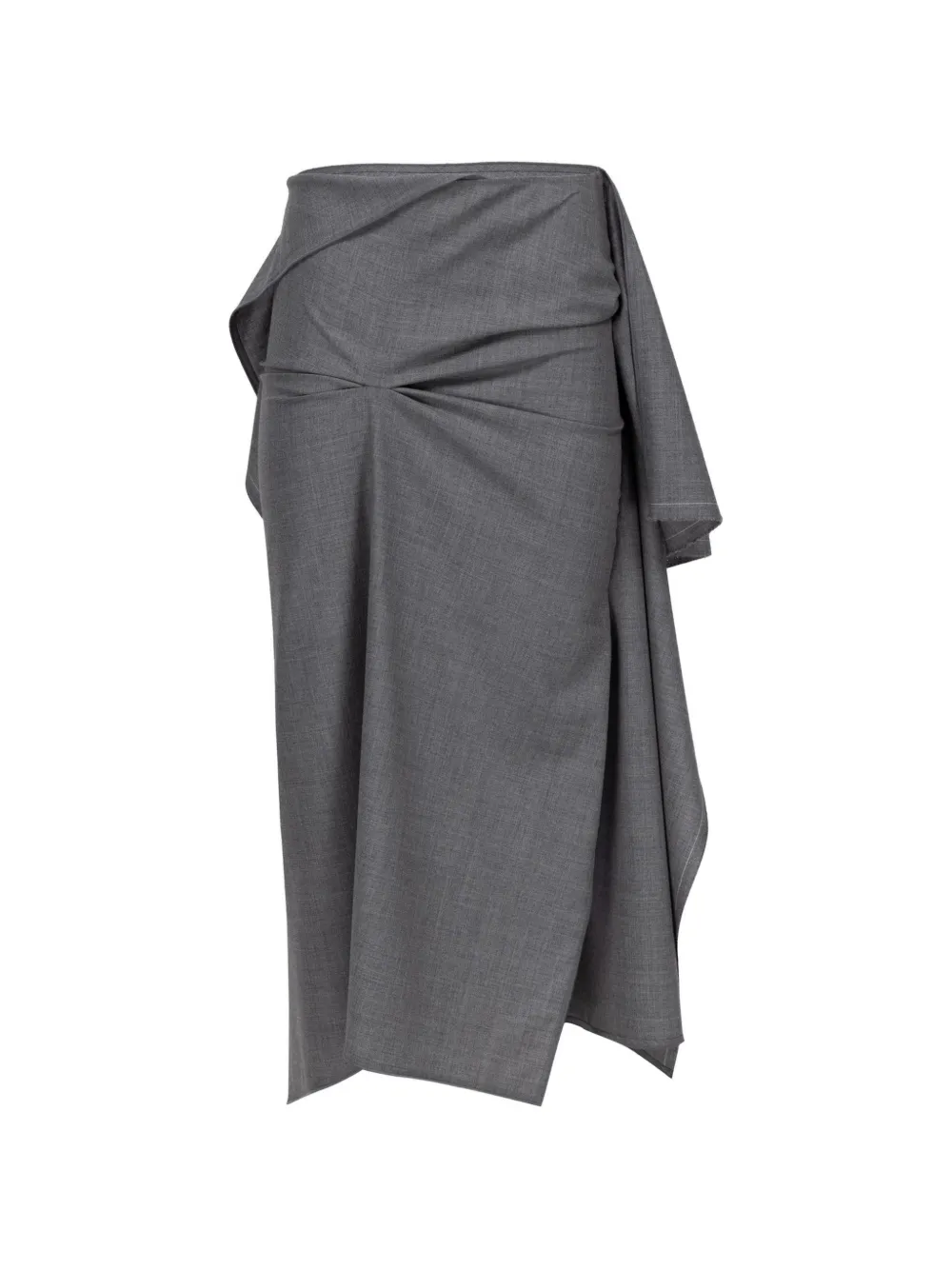 Victoria Beckham draped tailored midi skirt - Grigio