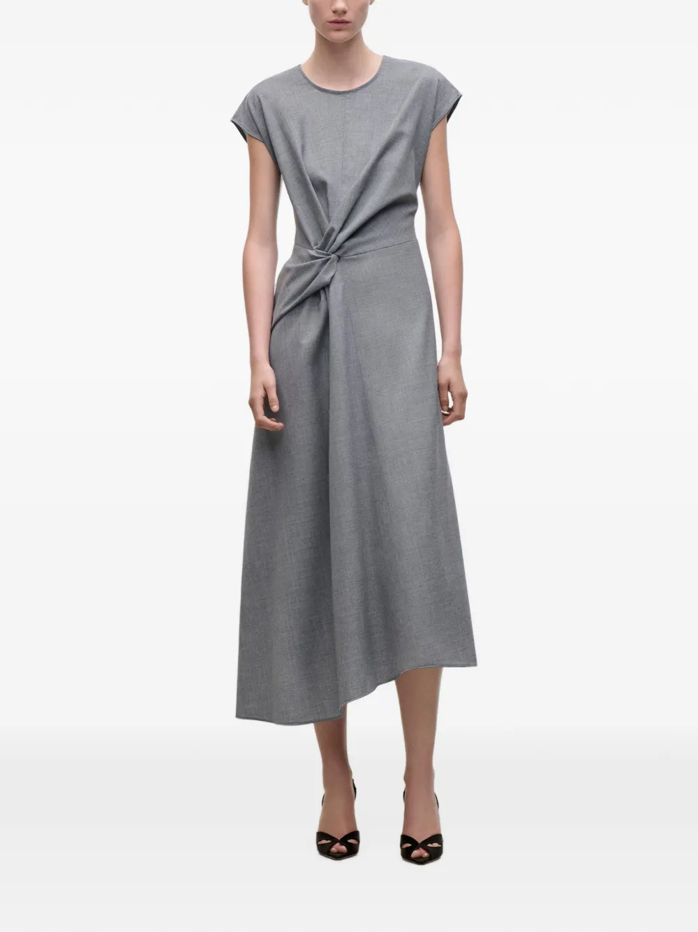 Victoria Beckham Aria gedraaide midi-jurk Grijs