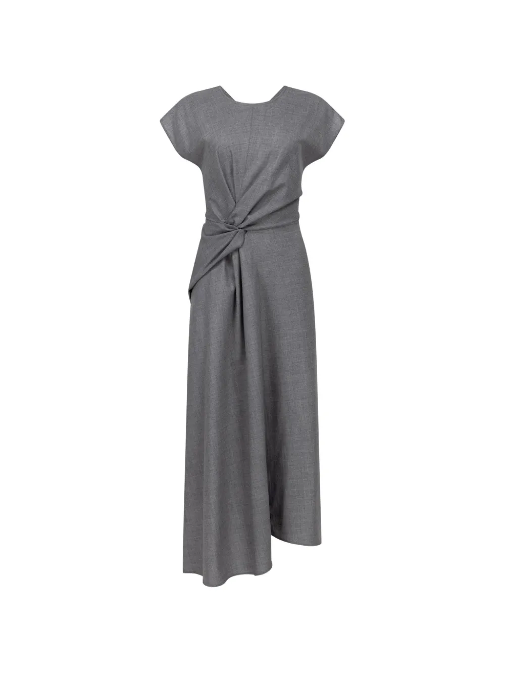 Victoria Beckham Aria Twisted Midi Dress In 그레이