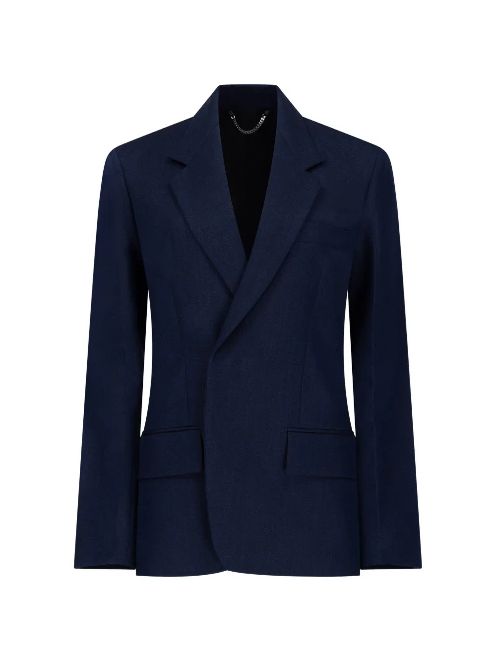 Victoria Beckham Single-breasted Wool Blazer In Blue