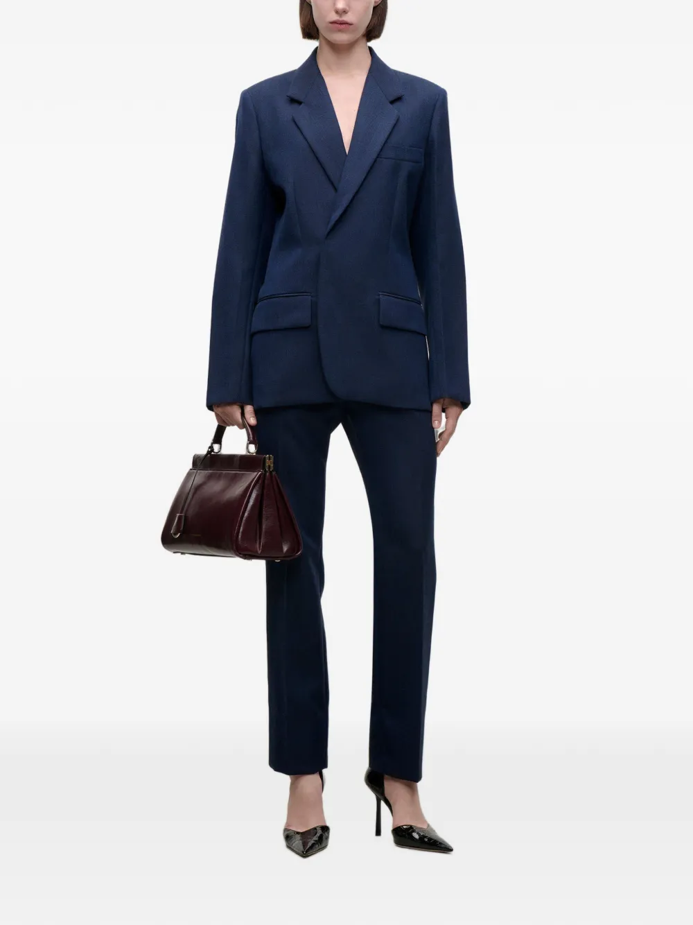 Victoria Beckham single-breasted wool blazer Blauw