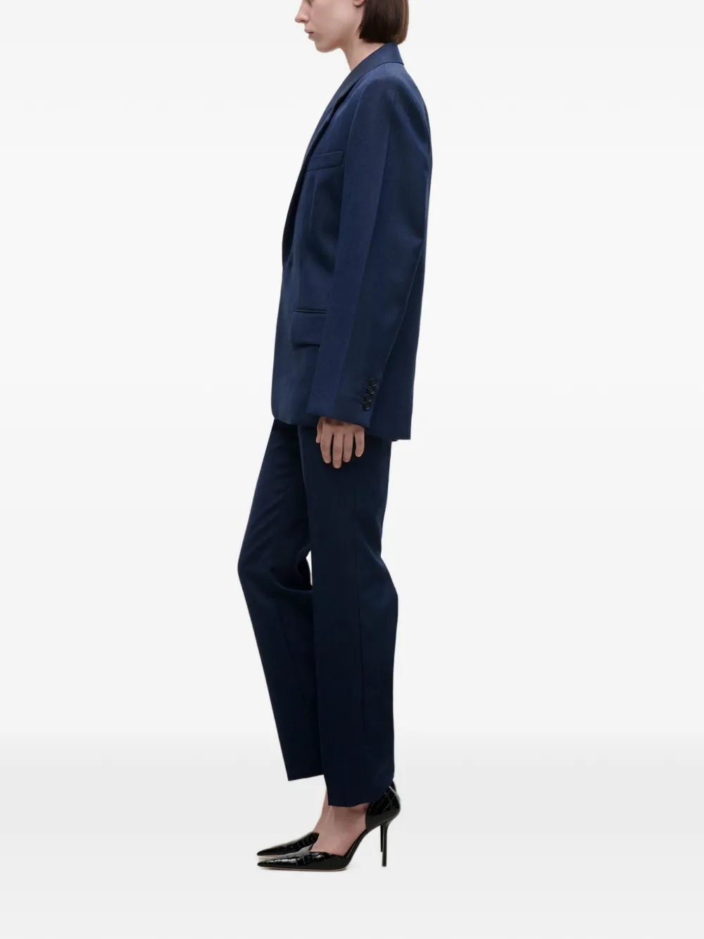 Victoria Beckham single-breasted wool blazer Blauw
