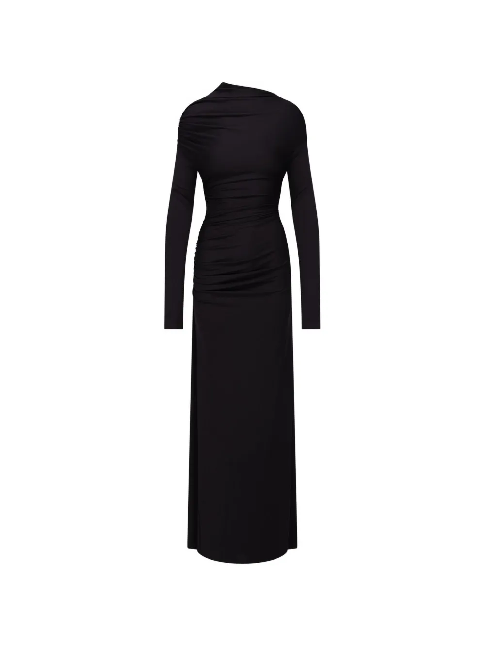 Victoria Beckham ruched long-sleeve maxi dress - Nero