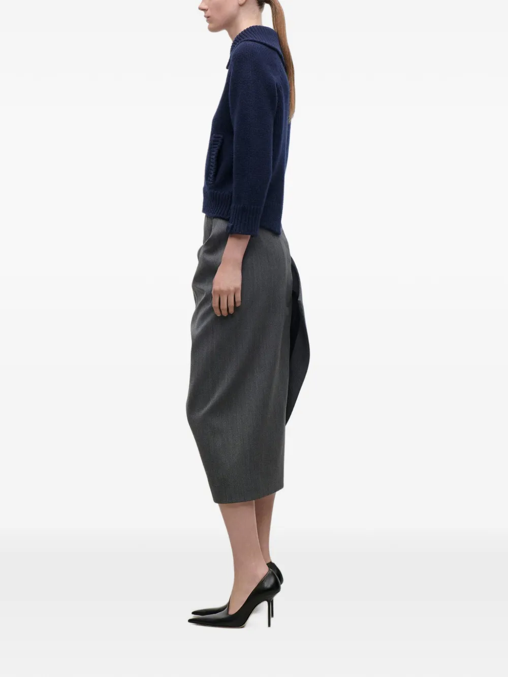 Victoria Beckham Gedrapeerde midi-rok Grijs