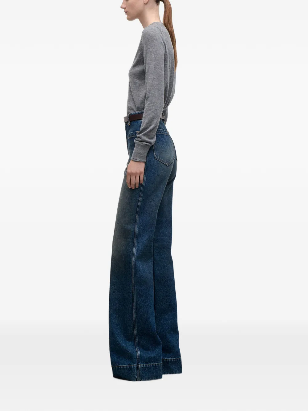 Victoria Beckham Alina jeans met patchworkzak Blauw