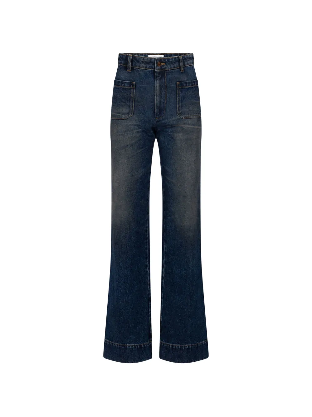 Victoria Beckham Alina patchwork-pocket jeans - Blu