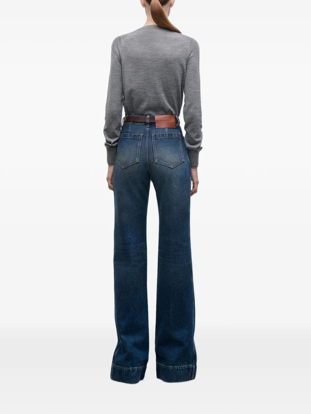 Victoria Beckham Alina jeans met patchworkzak Blauw