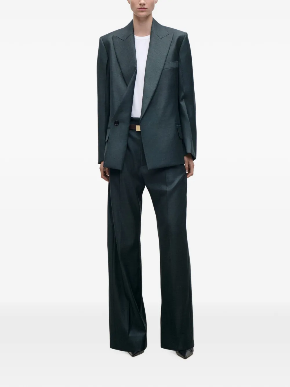 Victoria Beckham Olie peak-lapel blazer Groen