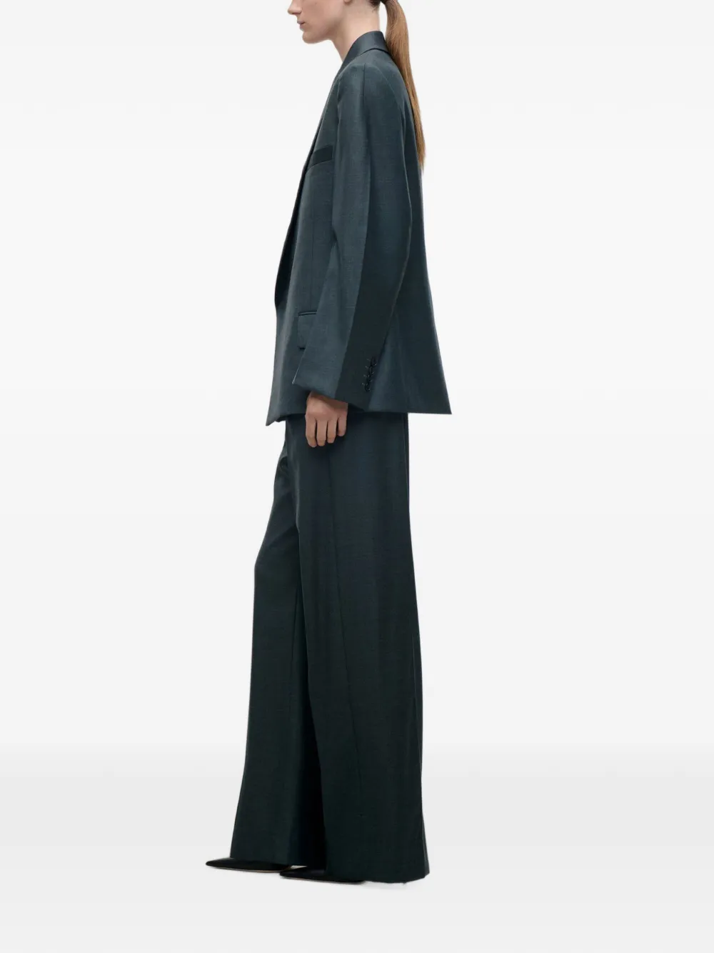 Victoria Beckham Olie peak-lapel blazer Groen