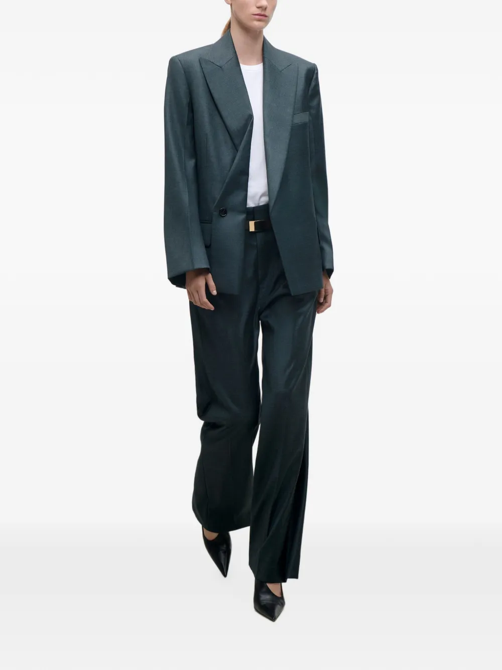 Victoria Beckham Olie peak-lapel blazer Groen