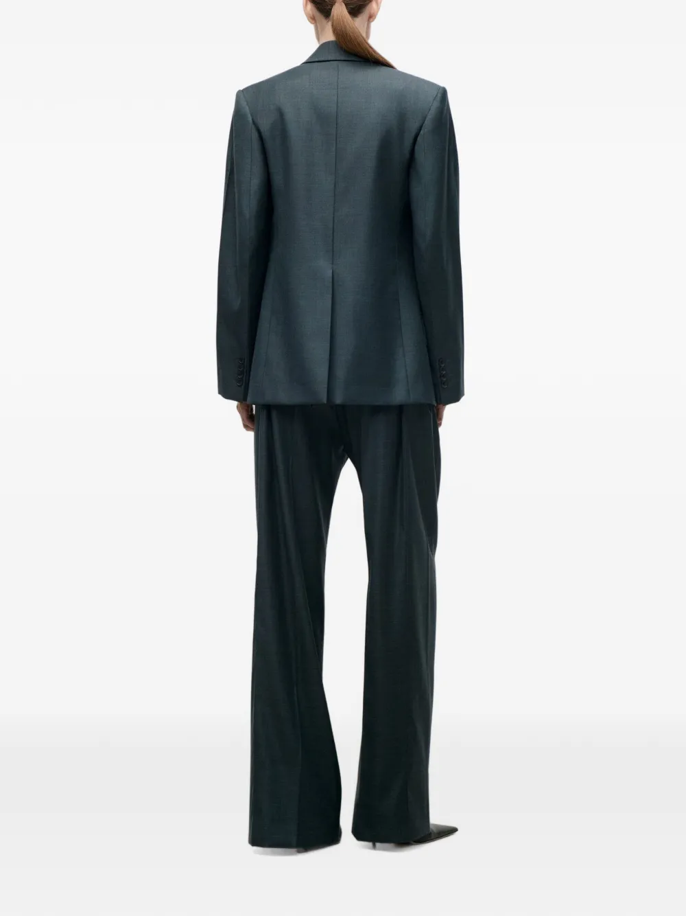 Victoria Beckham Olie peak-lapel blazer Groen