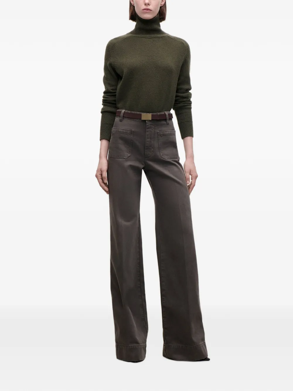 Victoria Beckham Marie roll-neck sweater Groen
