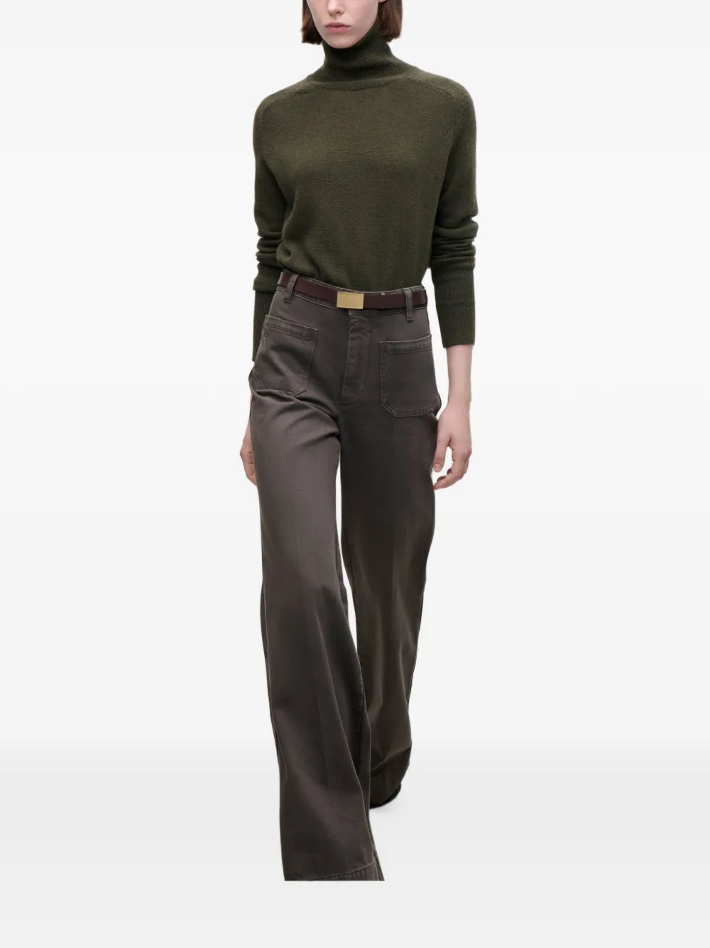 Victoria Beckham Marie roll-neck sweater Groen
