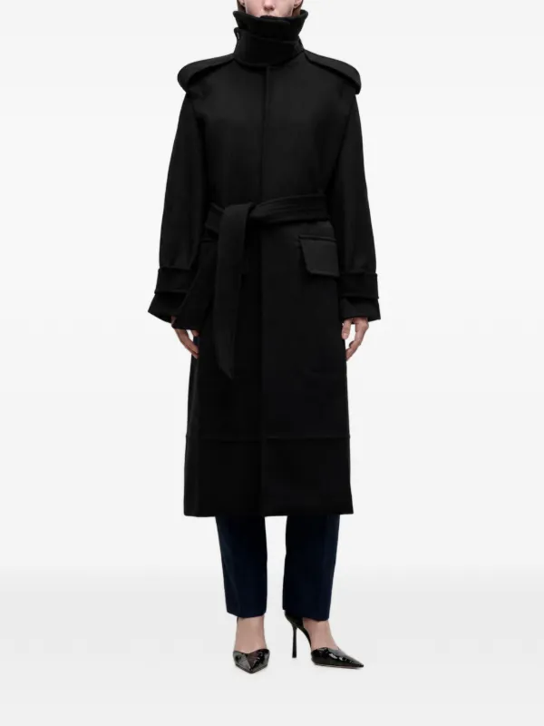 Victoria Beckham Philippa Trench Coat | Black | FARFETCH