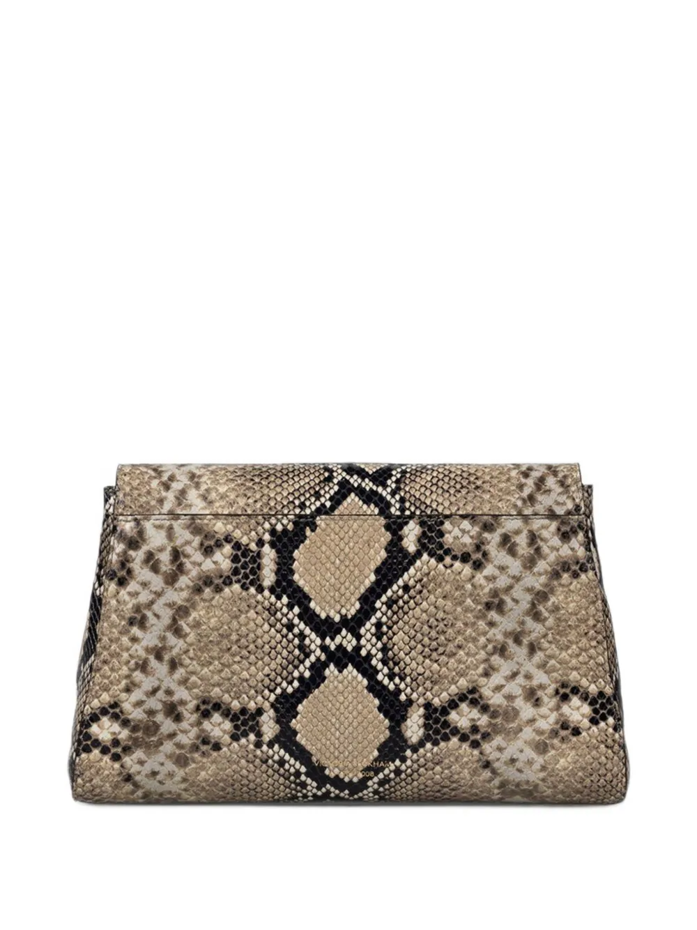 Victoria Beckham Dorian Trapeze schoudertas met slangen-print Beige