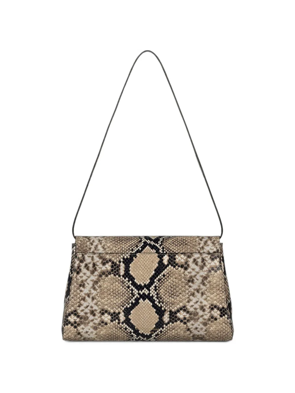 Victoria Beckham Dorian Trapeze schoudertas met slangen-print Beige