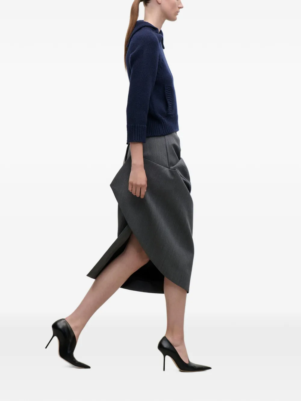 Victoria Beckham Trui met asymmetrische kraag Blauw