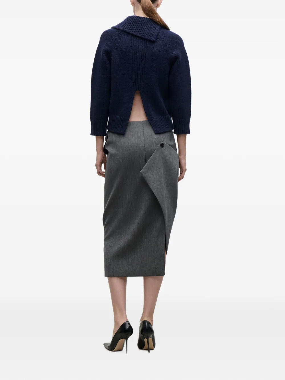 Victoria Beckham Trui met asymmetrische kraag Blauw