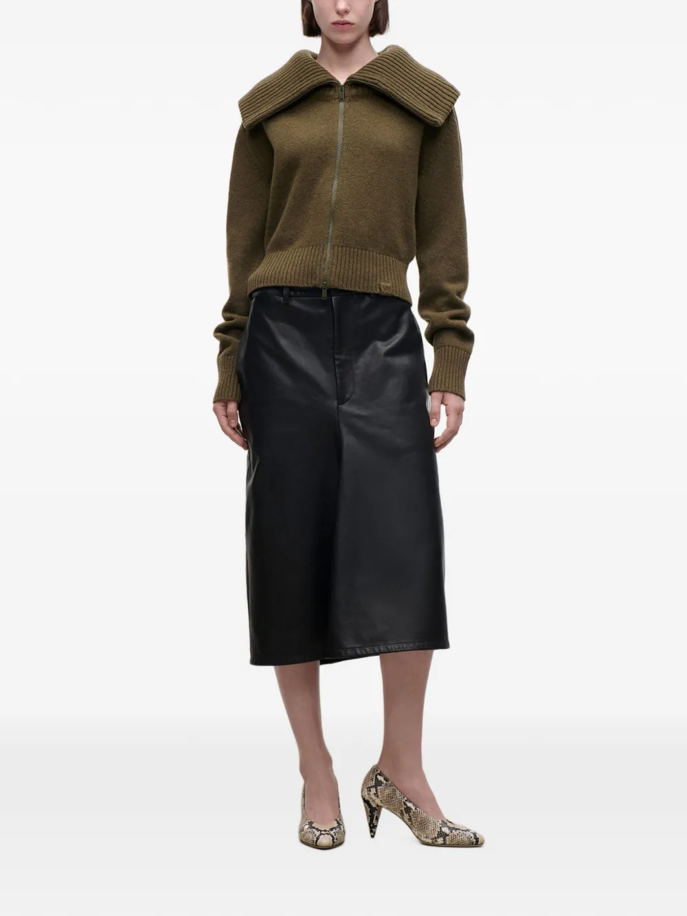 Victoria Beckham Vest met wijde kraag en rits Groen