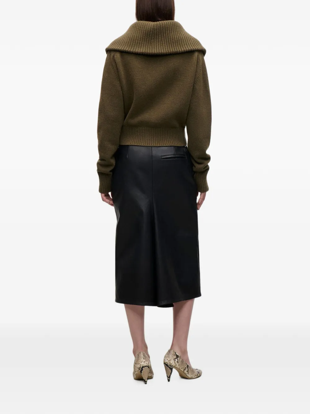 Victoria Beckham Vest met wijde kraag en rits Groen