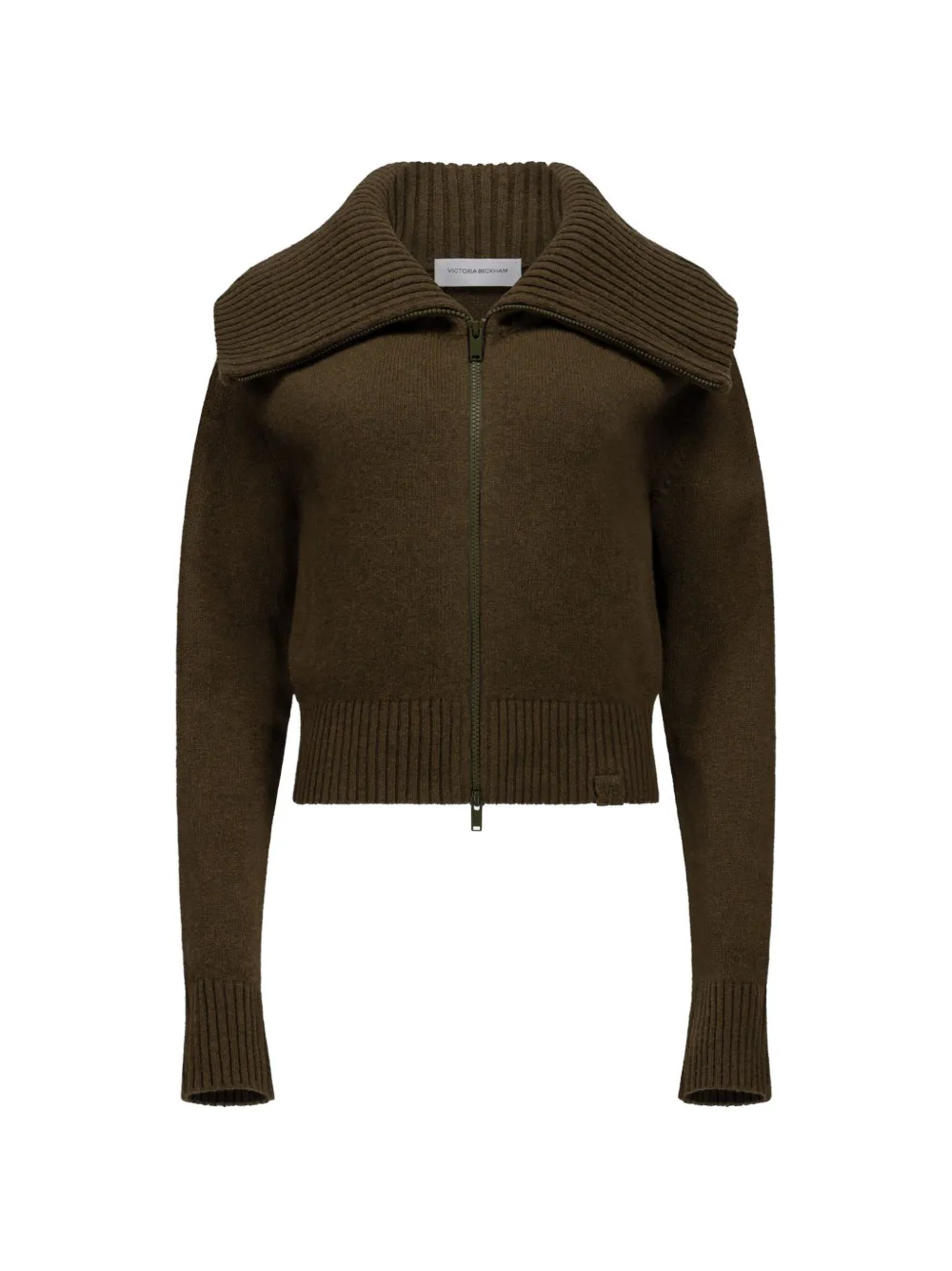 Victoria Beckham wide-collar zip-up cardigan