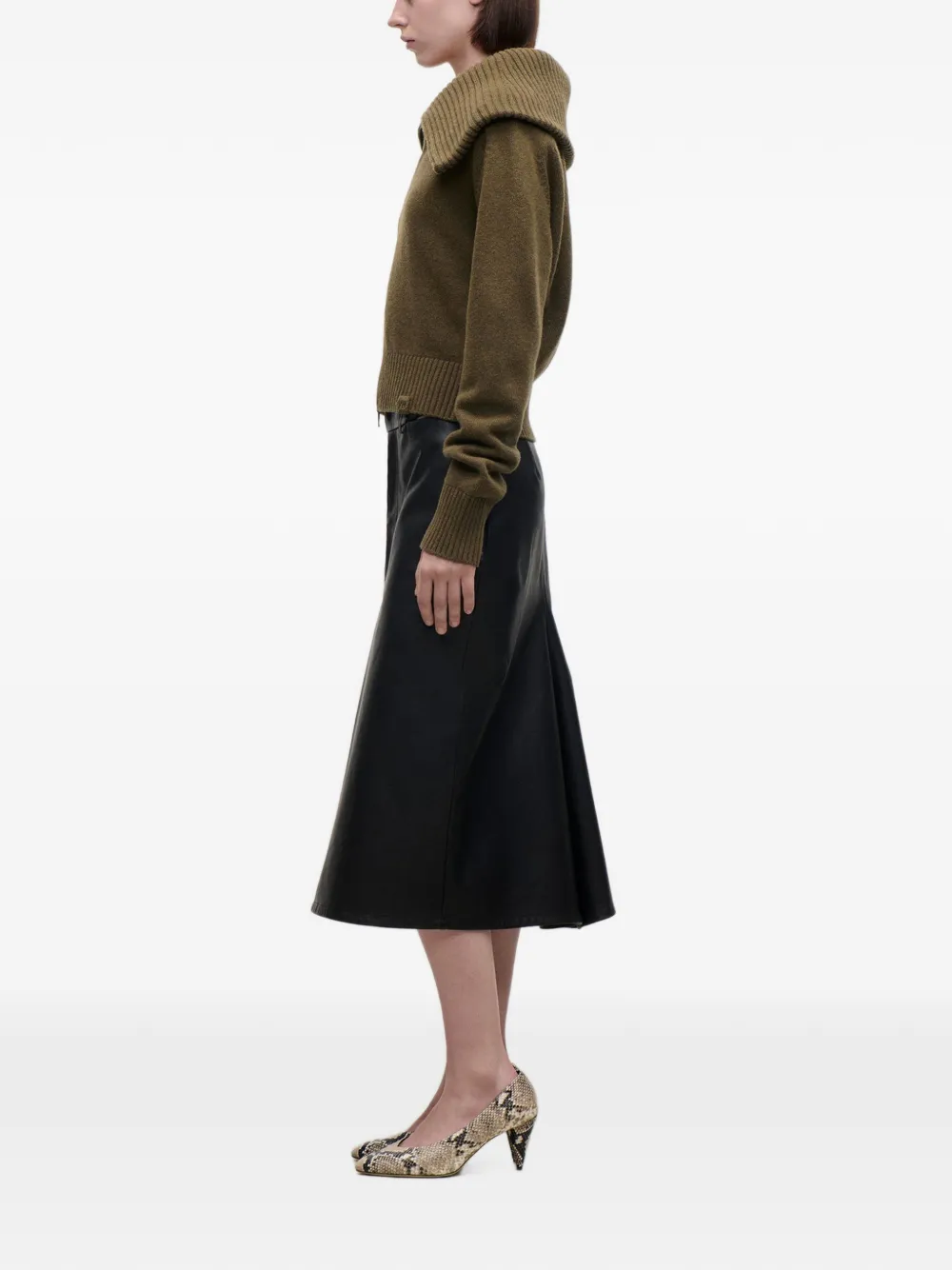 Victoria Beckham Vest met wijde kraag en rits Groen