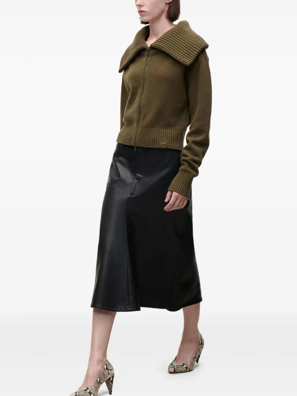 Victoria Beckham Vest met wijde kraag en rits Groen