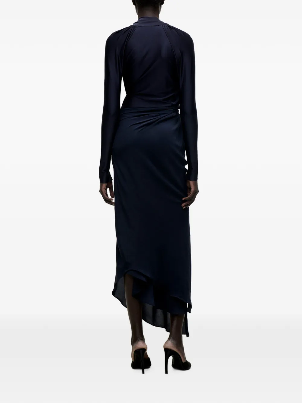 Victoria Beckham Lea midi-jurk met geknoopt detail Blauw