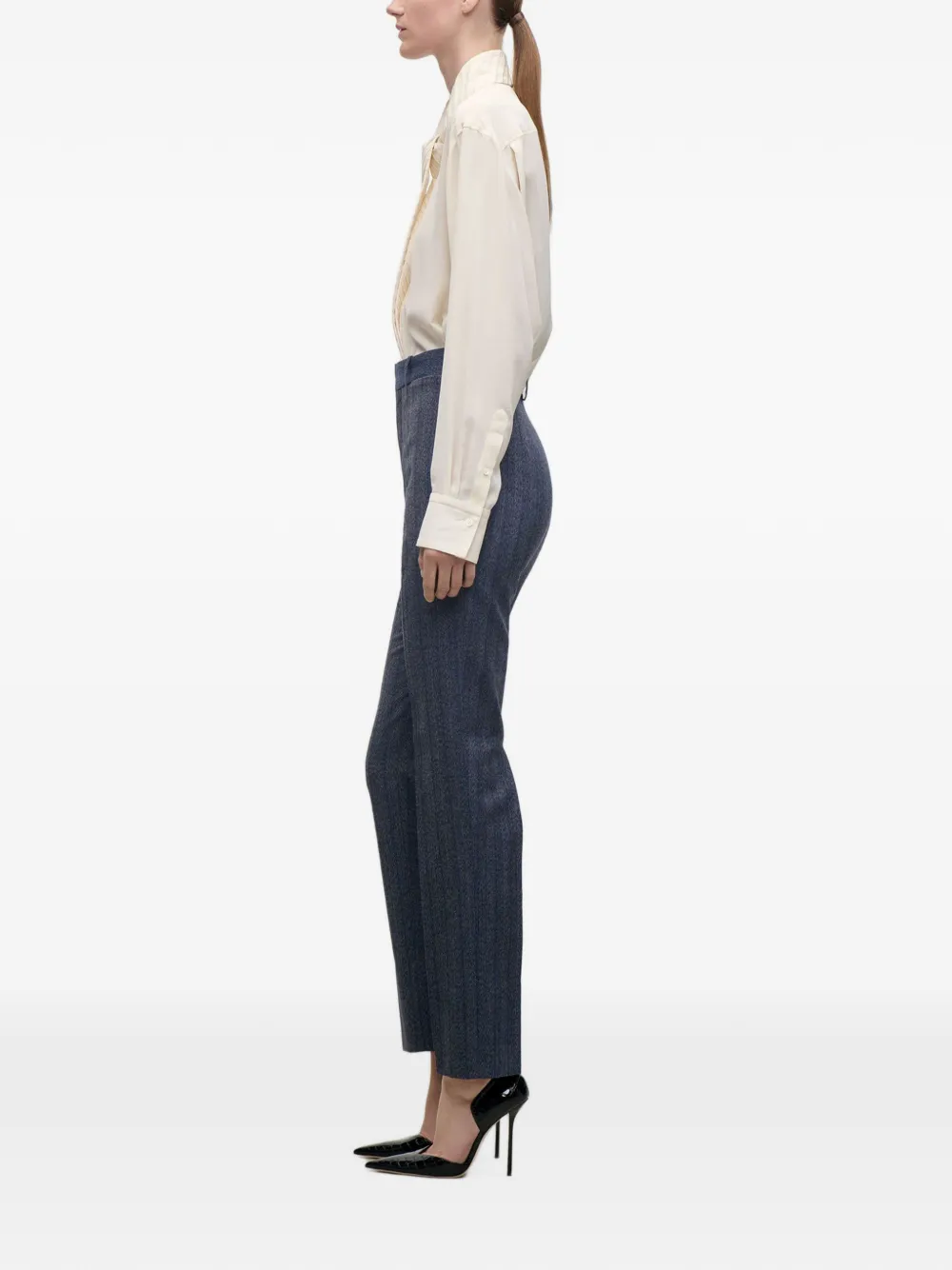 Victoria Beckham Broek met krijtstreep Blauw