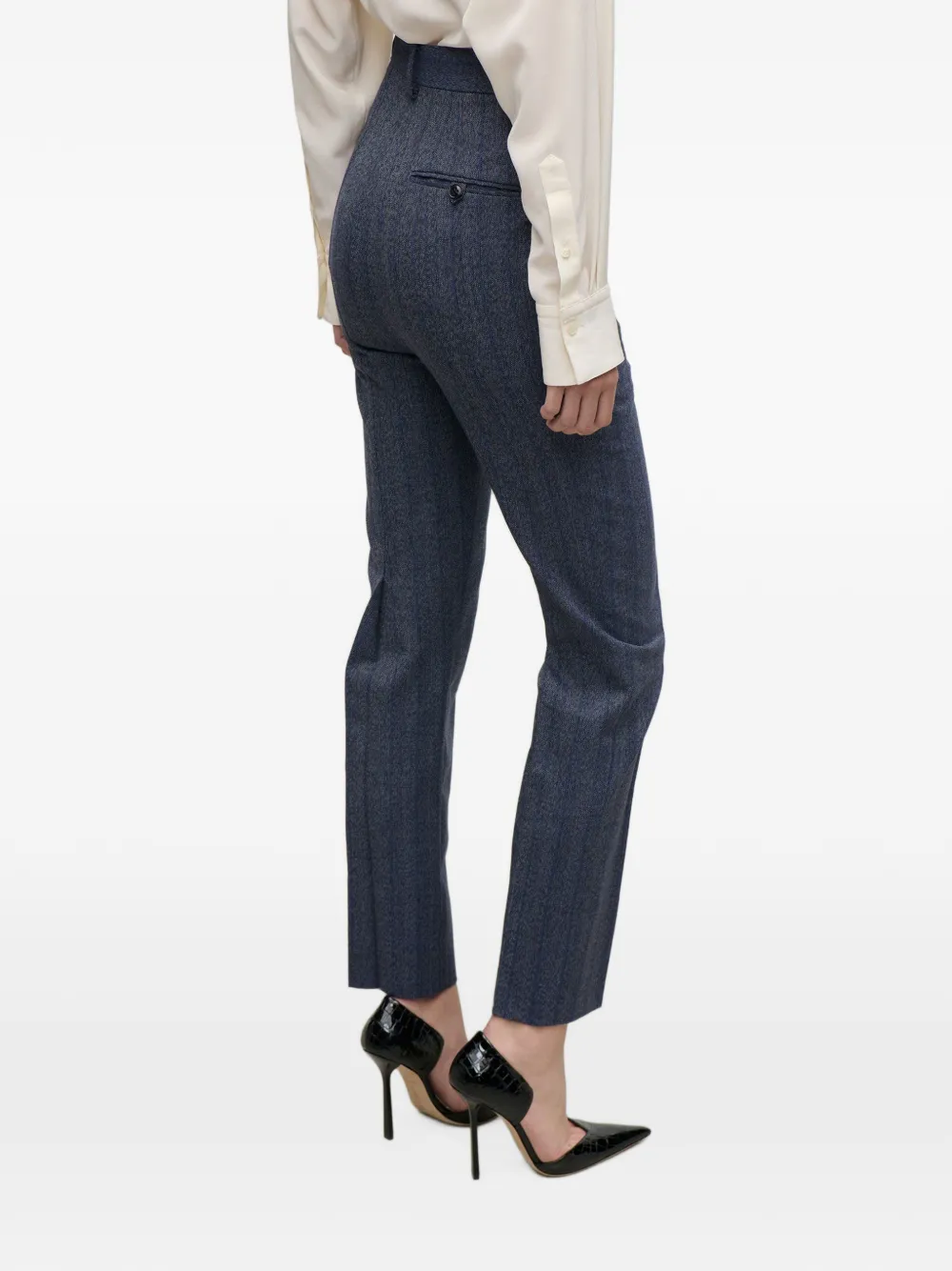 Victoria Beckham Broek met krijtstreep Blauw