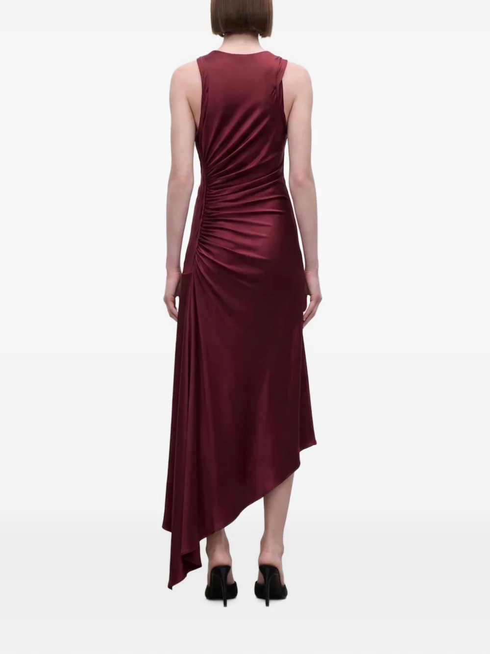 Victoria Beckham Sylvie midi-jurk met ruches Rood