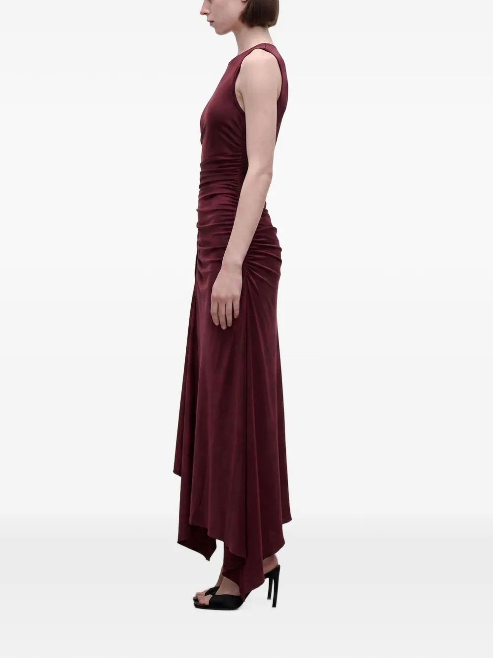 Victoria Beckham Sylvie midi-jurk met ruches Rood