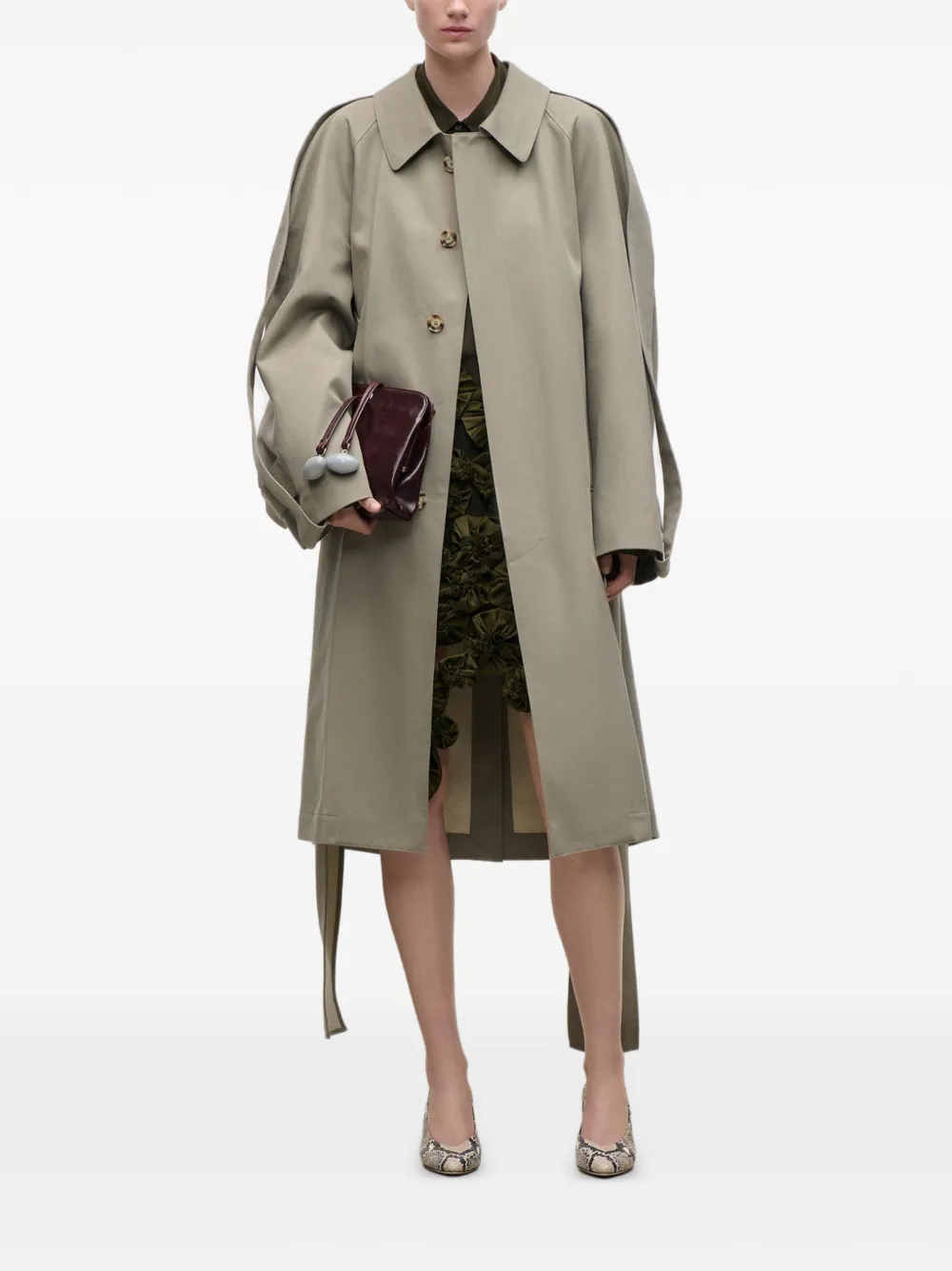 Victoria Beckham Trenchcoat met verborgen sluiting Beige